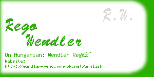 rego wendler business card